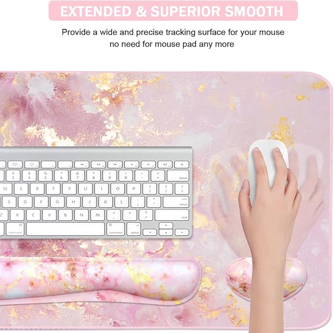 4-in-1 Large Gaming Mouse Pad, Keyboard Wrist Rest Pad & Wrist Support Mousepad - Image 3