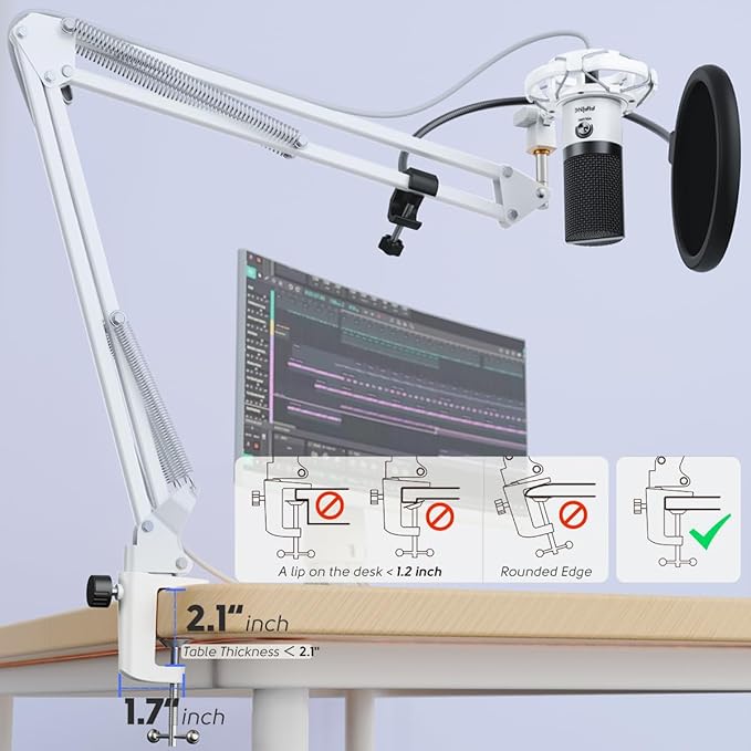 FIFINE USB Recording Microphone Kit, Studio Condenser Microphone - Image 4