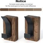 4 PCS Black Walnut Wood Wall Hooks Adhesive Mounted & Wall Mounted Rustic - Image 3