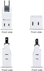 SYCON 2 Prong Swivel Wall Adapter, Electrical 4 Way Outlet Expander Plug - Image 2