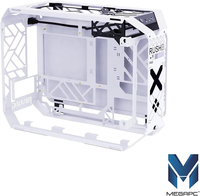 MegaPC X-Era Open-Frame Mid-Tower Micro-ATX/Mini-ITX Gaming Case – Tempered - Image 7