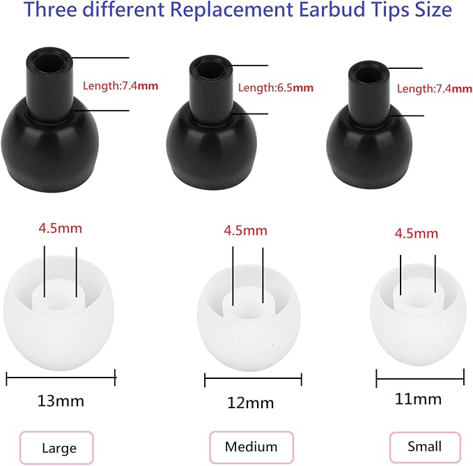 36 Pieces Large Earbud Tips Soft and Comfortable Silicone Earbud Tips Ear Bud - Image 2