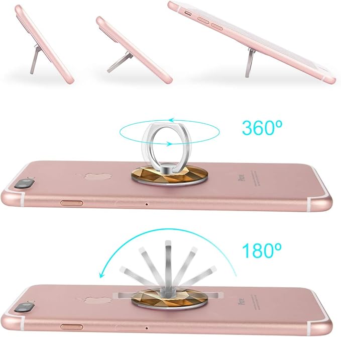 Bonoma Finger Ring Stand, 3 Pack Bling 360 Degree Rotation Phone Ring Stand - Image 4