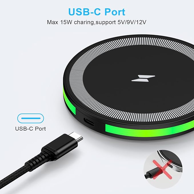 Wireless Charger Fast Charging Pad Android Charging Station Wireless Phone - Image 4
