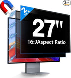 2 Pack Hidden Design Magnetic Computer Privacy Screen Filter 27 inch by JEAPKA