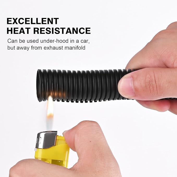 CrocSee 25ft - 1 inch Flame Retardant Split Wire Loom Tubing - High Temp - Image 4