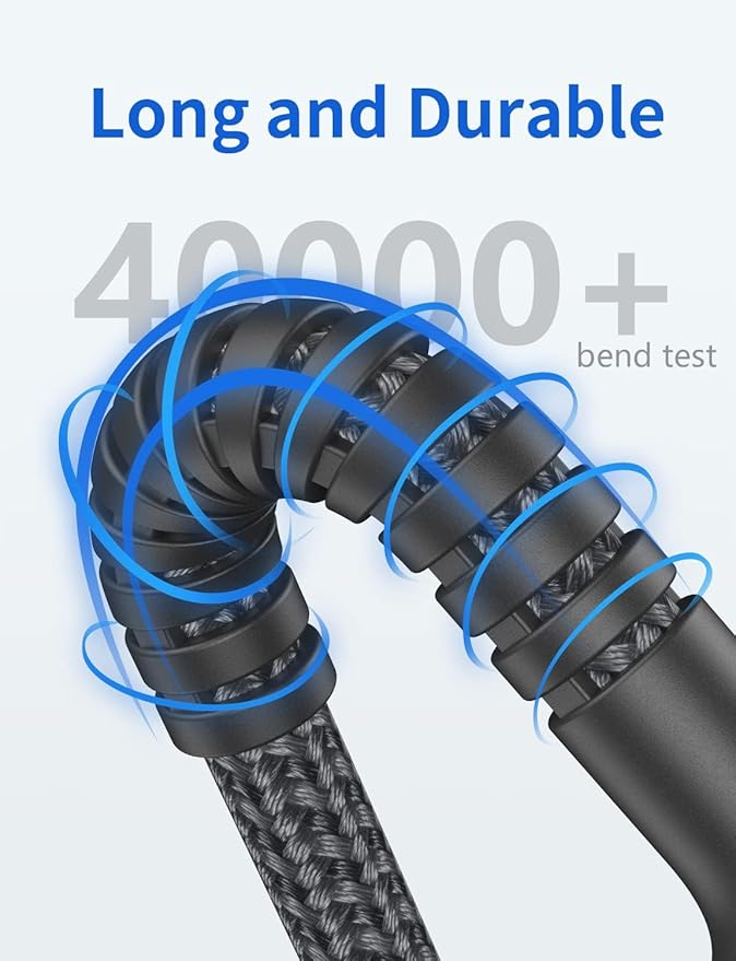USBC to USBC Cable 10FT, Long Type C Fast Charging Cable Nylon Braided USB-C - Image 5
