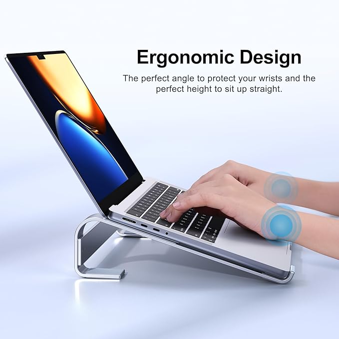 MOKURU Laptop Stand for Desk, Aluminum Laptop Riser, Ergonomic Computer Stand - Image 2
