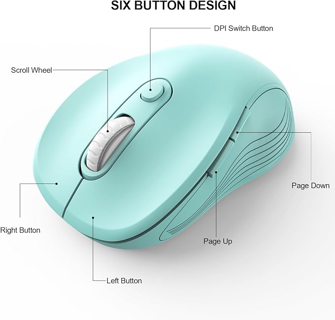 WisFox 2.4G Wireless Mouse for Laptop, Ergonomic Computer Mouse - Image 4