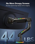 HUANUO RGB Monitor Arm for Ultrawide Screens up to 57″, Heavy-Duty Single Mount - Image 4