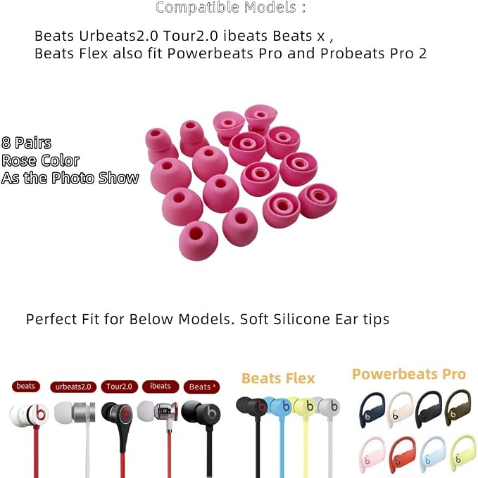Replacement Ear Tips for Beats Urbeats2.0 Tour2.0 ibeats Beats x, Beats Flex - Image 2