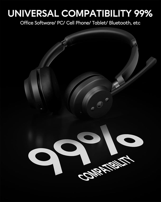 Wireless Headset with Mic for Work, Advanced Noise Reduction Microphone - Image 9