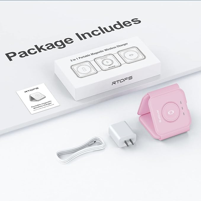 Wireless Charger 3 in 1, RTOPS Magnetic Travel Wireless Charging Station - Image 7