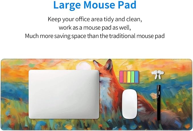 Gaming Mouse Pad, Large Non-Slip Rubber Base Mousepad, Keyboard Mouse Mat - Image 8
