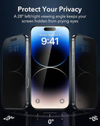 ESR 3 Pack 9H+ Glass for iPhone 14 Pro Privacy Screen Protector, Armorite - Image 3