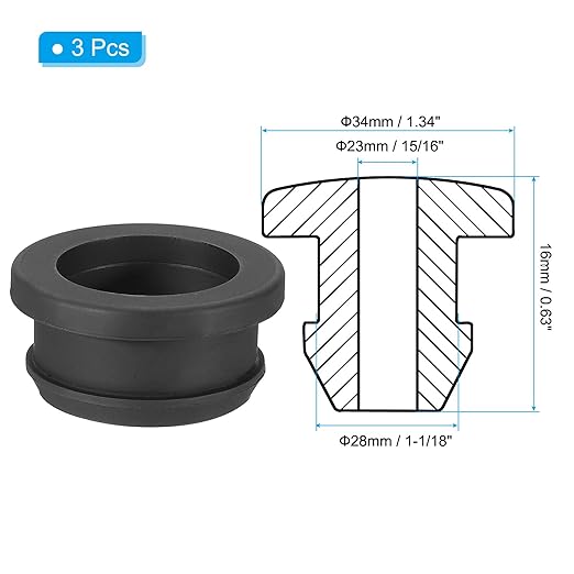 PATIKIL 28mm / 1-1/18 Inch Drill Hole, 15/16 Inch ID Rubber Grommets - Image 2