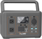 ALLWEI 512Wh Portable Power Station, 500W LiFePO4 Battery, Solar Generator Fast by ALLWEI