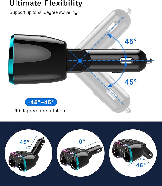 2024 Upgraded Cigarette Lighter Splitter, SUPERONE 180W 2-Socket Cigarette - Image 6