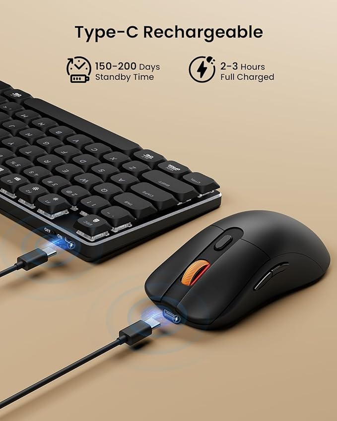 ProtoArc Mechanical Keyboard and Mouse, KM310 Wireless Rechargeable Aluminum - Image 8