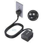 TROND 360° Rotating Flat Plug Extension Cord 6ft, Low Profile Small Power Strip by TRONDOfficial