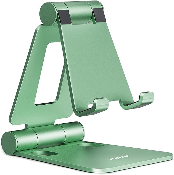 Nulaxy Dual Folding Cell Phone Stand, Fully Adjustable Foldable Desktop Phone by Nulaxy