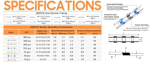 Ultimate All-in-One Heat Shrink Solder Seal Wire Connectors Kit – Wire Striper - Image 13