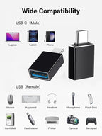 USB C Male to USB A Female Adapter, USB 3.2 GEN2 10Gbps High-Speed Data PD 60W - Image 4