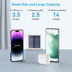 Solar Power Bank 12000mAh, Small Solar Charger Built in 4 Cables, USB C - Image 2