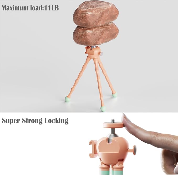 Phone Tripod with Wireless Remote - 2 in 1 Replaceable Flexible Tripod - Image 9
