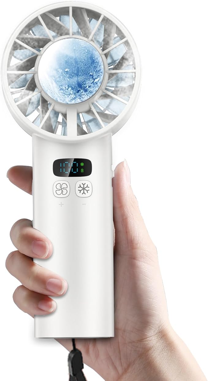 2025 Portable Handheld Ice Fan, Turbo Cooling Fans, 100 Gear Hurricane Wind by DDTPDE