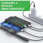 Multi Charging Cable for Apple Watch, Magnetic Wireless Charger, 4 in 1 Nylon - Image 3