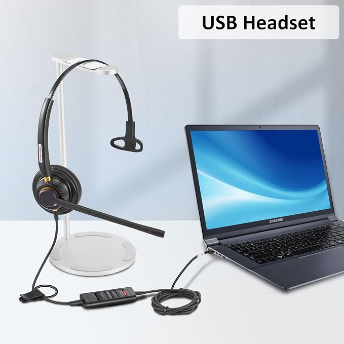 Headset with Microphone Noise Cancelling & Audio Controls Ultra Comfort - Image 9