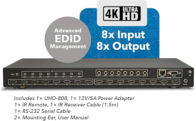 OREI 8x8 HDMI 4K Matrix Switch/Splitter, - Image 6