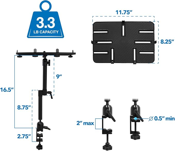 Mount-It! Tablet Pole Mount | Universal Full Motion Holder - Image 8