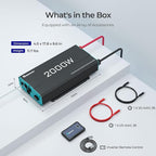 Renogy Inverter P2 2000 watt Pure Sine Wave Inverter, Solar Car Power Inverter - Image 8
