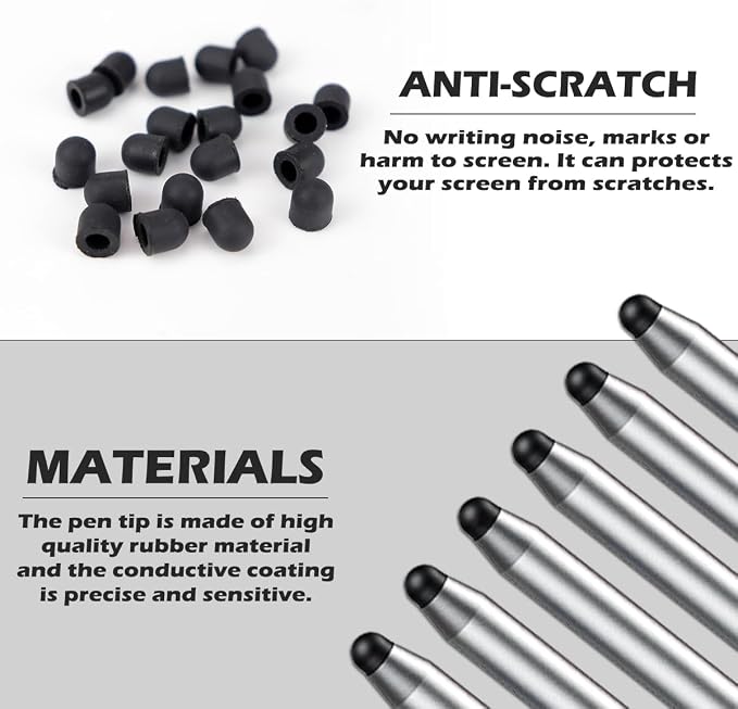 20Pcs Replacement Tips Silicone Rubber Touch Screen Pens Tips - Image 3