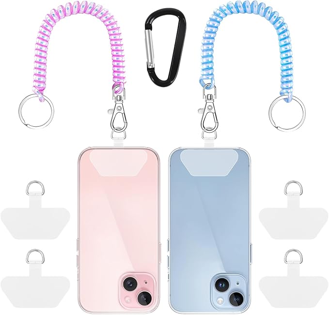 SHANSHUI Phone Tether, 4 x Tether Pacthes & Carabiner Clips Universal Cellphone by SHANSHUI