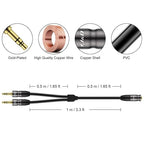 J&D 3.5 mm to 2X 3.5 mm Cable, 6.6 Feet - Image 2