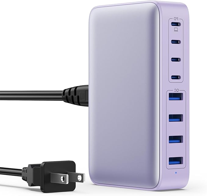 USB C Charger 200W USB C Charger Block, Upgraded GaN III 8-Port Fast Charging by GKUTW