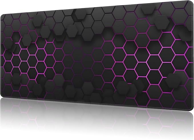 Mouse Pad Large Electric Glow Hexagonal Non-Slip Gaming Desk Mat by NIYLYNSYN