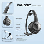 LEVN Bluetooth 5.0 Headset, Wireless Headset - Image 7