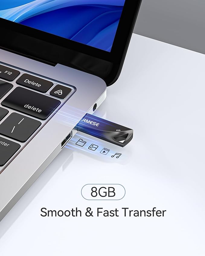 8GB USB Flash Drive, 5 Pack Waterproof Metal USB Memory Stick Slim USB 2.0 - Image 2