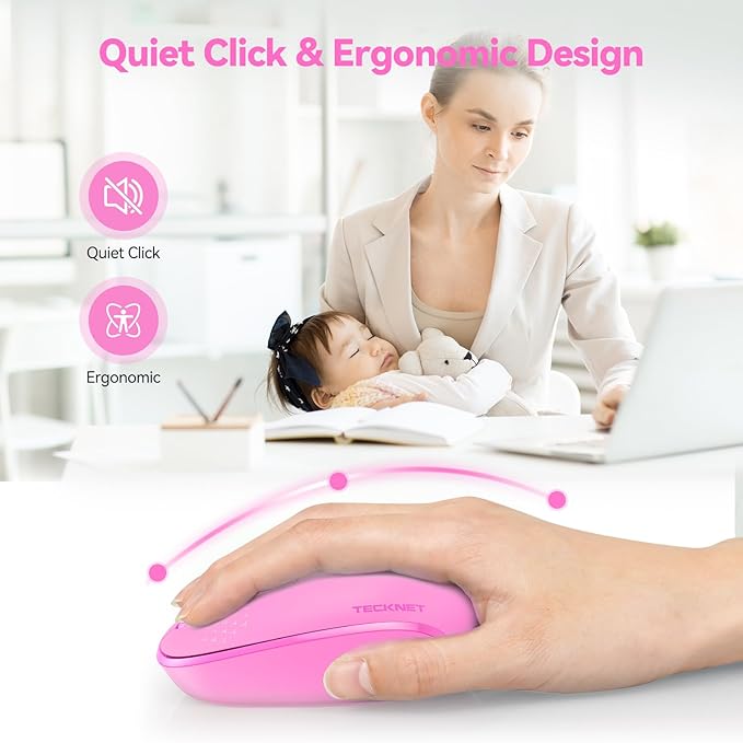 TECKNET Wireless Mouse for Laptop, 2.4G Quiet Computer Mouse - Image 3