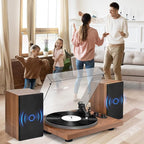 Record Player Turntable with 40W Speakers and Bluetooth Output Input - Image 7