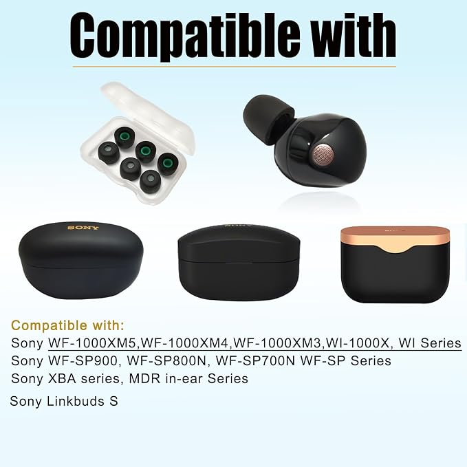 Memory Foam Ear Tips for Sony WF-1000XM5 Earbuds Tips for WF-1000XM5 WF-1000XM4 - Image 6