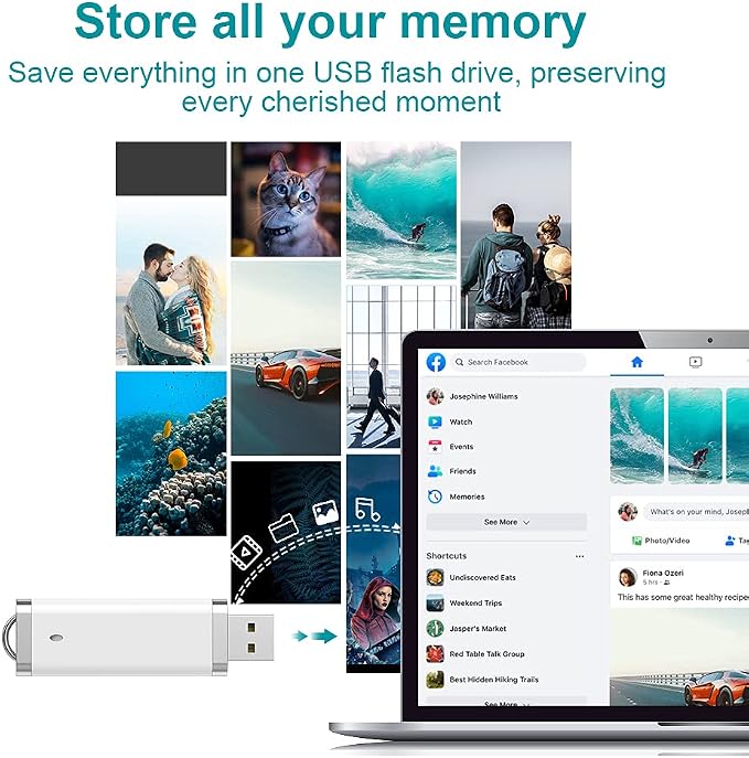 KEXIN 50 Pack 8GB Flash Drive USB Thumb Drive 8G Memory Stick Snapcap White - Image 2