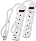 6-Outlet Surge Protector 2pk – 250 Joules, 2ft Cord, 1875W Max – Right Angle by PowerEnvy