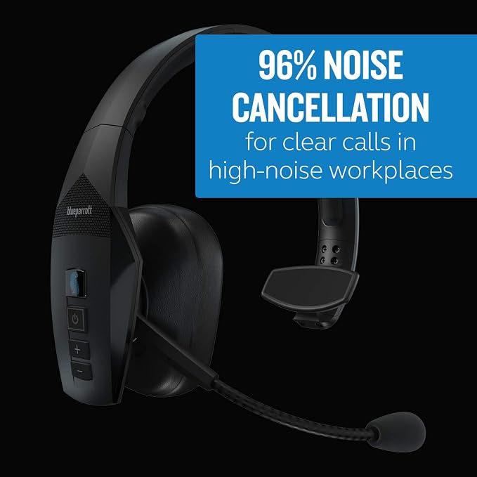 BlueParrott B550-XT Mono Bluetooth Wireless Headphones 96% Noise Canceling Over - Image 3