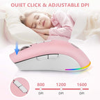 Wireless Bluetooth Mouse, 2.4G and Bluetooth 5.2 Ergonomic Rechargeable USB - Image 4