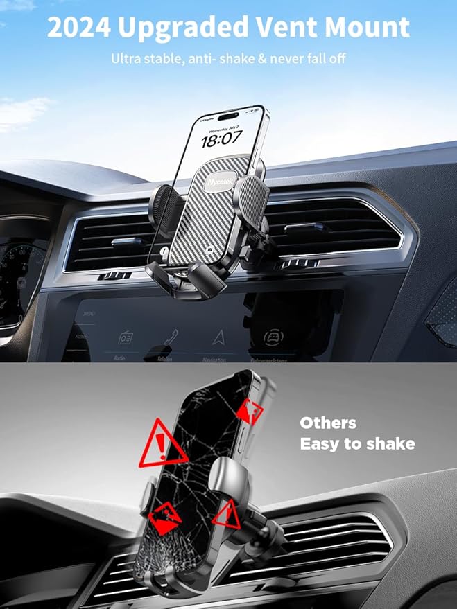Nycetek 2025 Upgraded Car Vent Phone Mount 360° Rotation, Universal Cellphone - Image 2